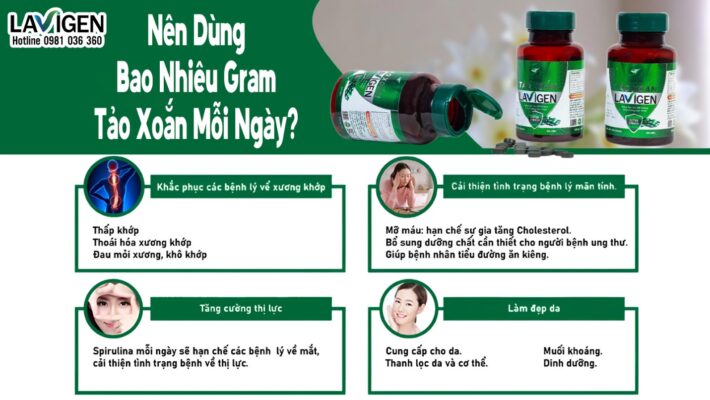 Nên dùng bao nhiêu gram tảo xoắn mỗi ngày?